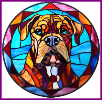 Diamond Painting Glas in lood Hond - Boxer