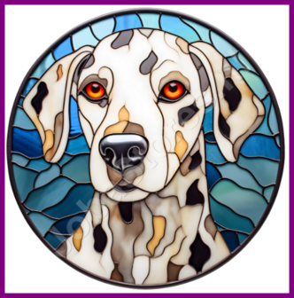 Diamond Painting Glas in lood Hond - Dalmati&euml;r