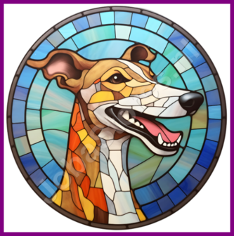 Diamond Painting Glas in lood Hond - Greyhound