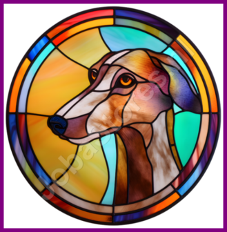 Diamond Painting Glas in lood Hond - Greyhound