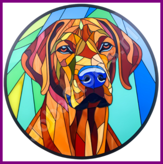 Diamond Painting Glas in lood Hond - Rhodesian Ridgeback