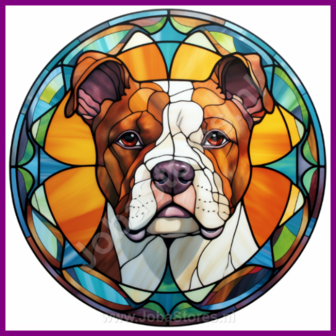 Diamond Painting Glas in lood Hond - American Staffordshire terrier