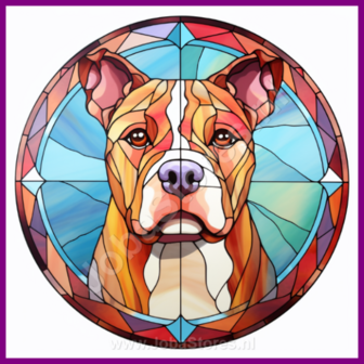 Diamond Painting Glas in lood Hond - American Staffordshire terrier