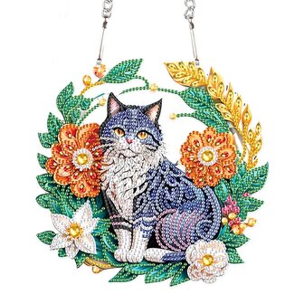 Diamond Painting Ornement Suspendu Chat 02