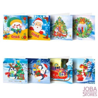 Diamond Painting Cartes de No&euml;l ensemble de 10 (8 pi&egrave;ces)