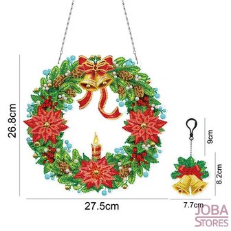 Couronne de No&euml;l Diamond Painting avec &eacute;clairage 003 (bas de No&euml;l)