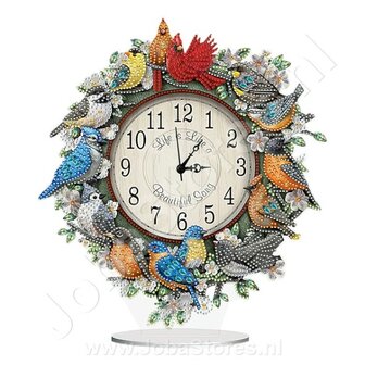 Diamond Painting Horloge Oiseaux