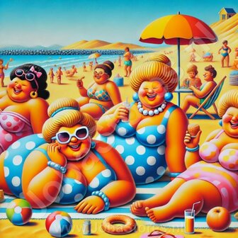 Diamond Painting Dames Corpulentes 102 - Plage