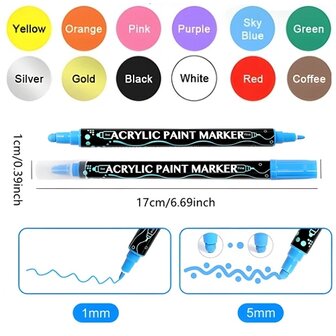 DOT Painting Set de marqueurs acryliques 12 pi&egrave;ces