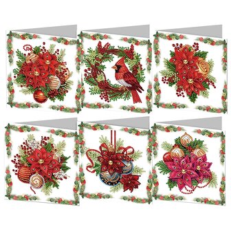 Diamond Painting Cartes de No&euml;l Set 12 (6 pi&egrave;ces)