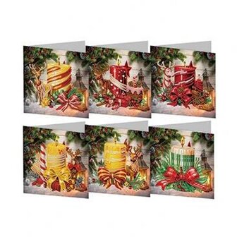 Diamond Painting Cartes de No&euml;l Set 18 (6 pi&egrave;ces)