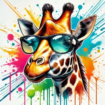 Diamond Painting Girafe avec des lunettes de soleil