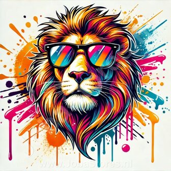 Diamond Painting Lion avec des lunettes de soleil