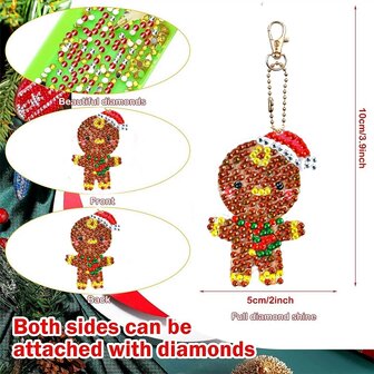 Diamond Painting Porte-cl&eacute;s Set No&euml;l YSK161 (12 pi&egrave;ces)