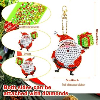 Diamond Painting Porte-cl&eacute;s Set No&euml;l YSK163 (12 pi&egrave;ces)