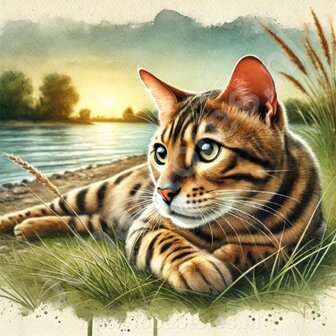 Diamond Painting Chat couch&eacute; - Bengal