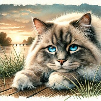 Diamond Painting Chat couch&eacute; - Birman