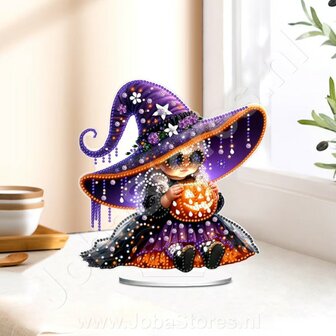 Diamond Painting Ornement d&#039;Halloween Debout Sorci&egrave;re (20cm)