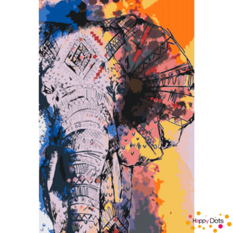 Peinture par numero El&eacute;phant 40x60cm (HappyDots)