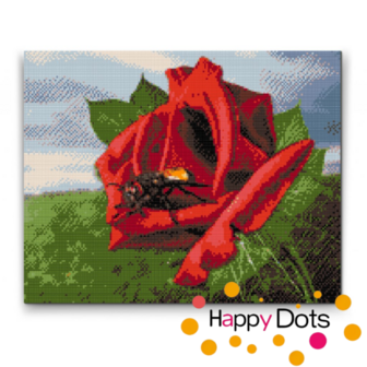 Diamond Painting Rose avec Abeille (HappyDots)