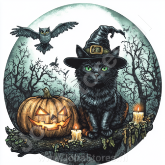 Diamond Painting Chat d&#039;Halloween 04