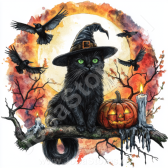 Diamond Painting Chat d&#039;Halloween 05