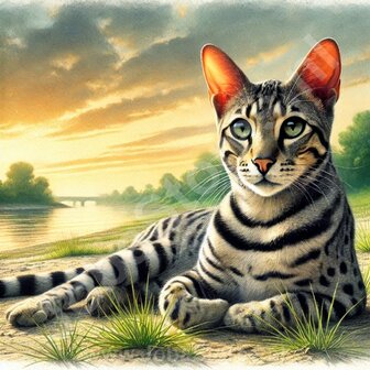 Diamond Painting Chat Couch&eacute; Ocicat