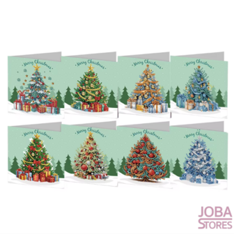 Diamond Painting Cartes de No&euml;l Set 20 - Sapin de No&euml;l