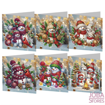 Diamond Painting Cartes de No&euml;l Set 29 - Bonhomme de Neige