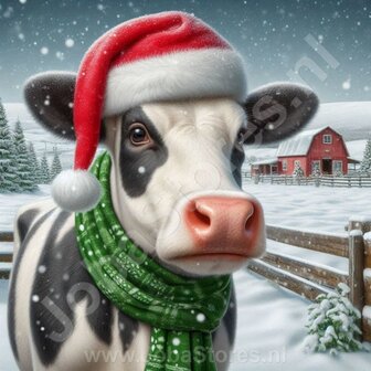 Diamond Painting Vache de No&euml;l 01