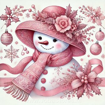 Diamond Painting Bonhomme de Neige avec Chapeau 05