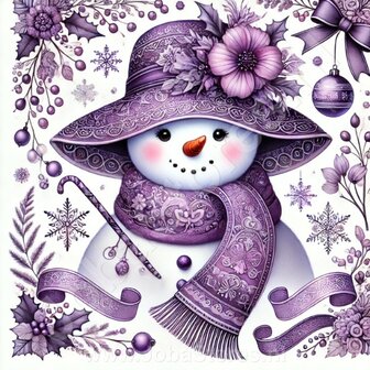 Diamond Painting Bonhomme de Neige avec Chapeau 06