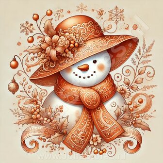 Diamond Painting Bonhomme de Neige avec Chapeau 07