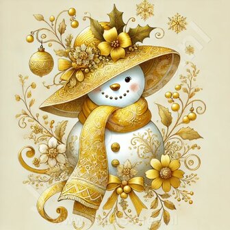 Diamond Painting Bonhomme de Neige avec Chapeau 08