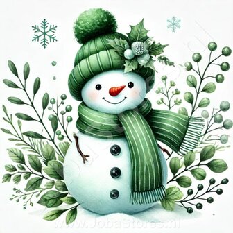 Diamond Painting Bonhomme de Neige Vert