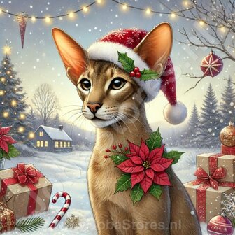 Diamond Painting Chat de No&euml;l - Oriental Shorthair