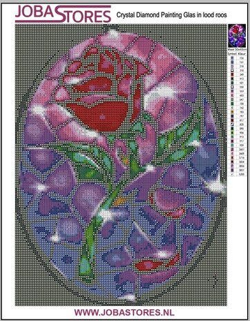 Cristal Diamond Painting Peinture Vitrail rose 30x40cm