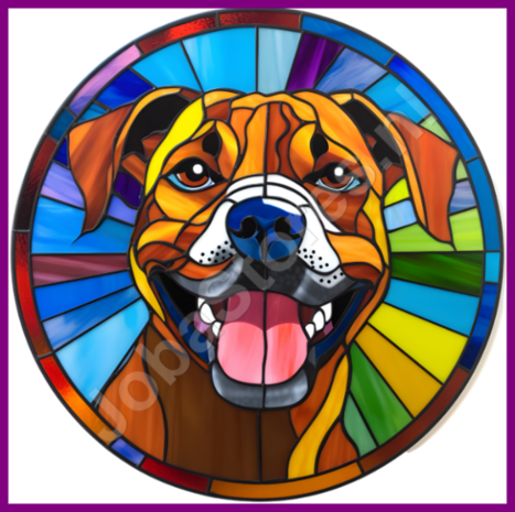 Diamond Painting Glas in lood Hond - Boxer