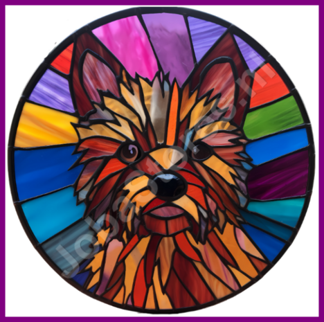 Diamond Painting Glas in lood Hond - Cairnterrier