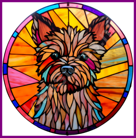 Diamond Painting Glas in lood Hond - Cairnterrier