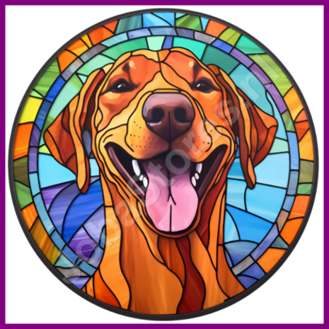 Diamond Painting Glas in lood Hond - Rhodesian Ridgeback