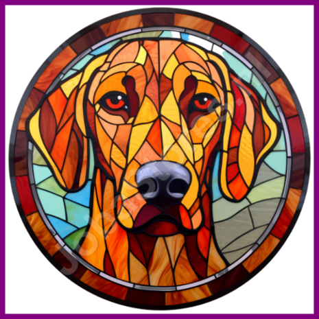 Diamond Painting Glas in lood Hond - Rhodesian Ridgeback