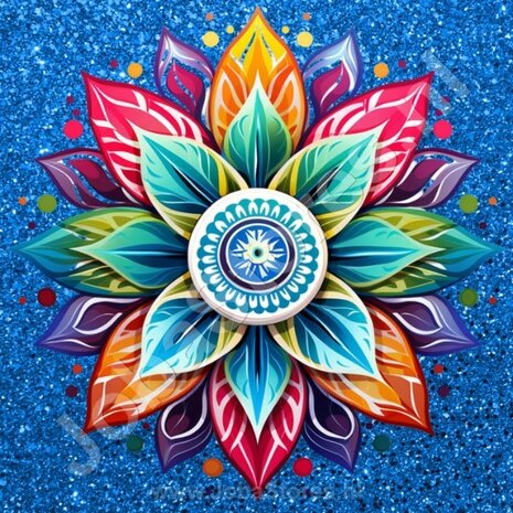 Diamond Painting Mandala Blauw