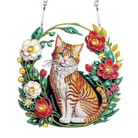 Diamond Painting Ornement Suspendu Chat 01