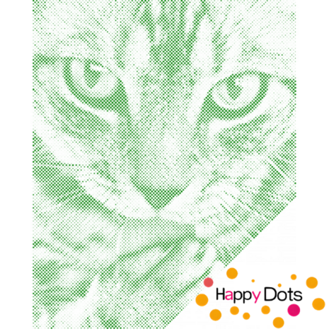 HappyDots DOT Painting Schattig katje 30x40cm - Stippelschilderij