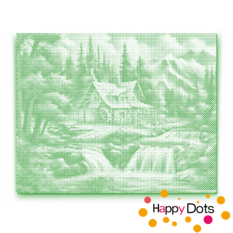 HappyDots DOT Painting Beekje 40x50cm - Stippelschilderij Groen