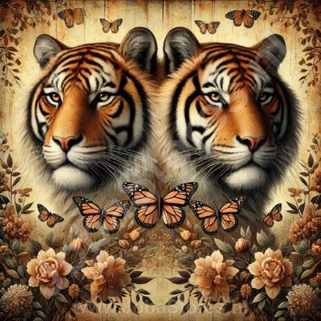 Diamond Painting Deux Tigres