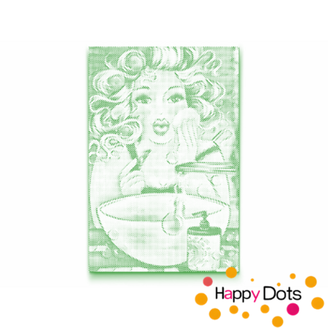 HappyDots DOT Painting Dikke Dames 09 - Make-up 40x50cm - Stippelschilderij Groen