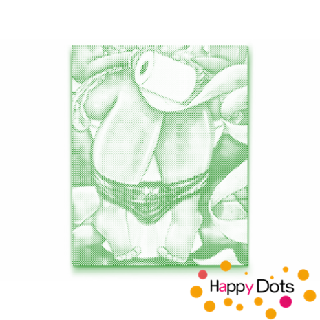 HappyDots DOT Painting Dikke Dames 07 - Toilet 40x50cm - Stippelschilderij Groen