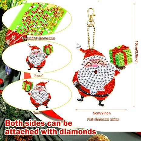 Diamond Painting Porte-clés Set Noël YSK163 (12 pièces)